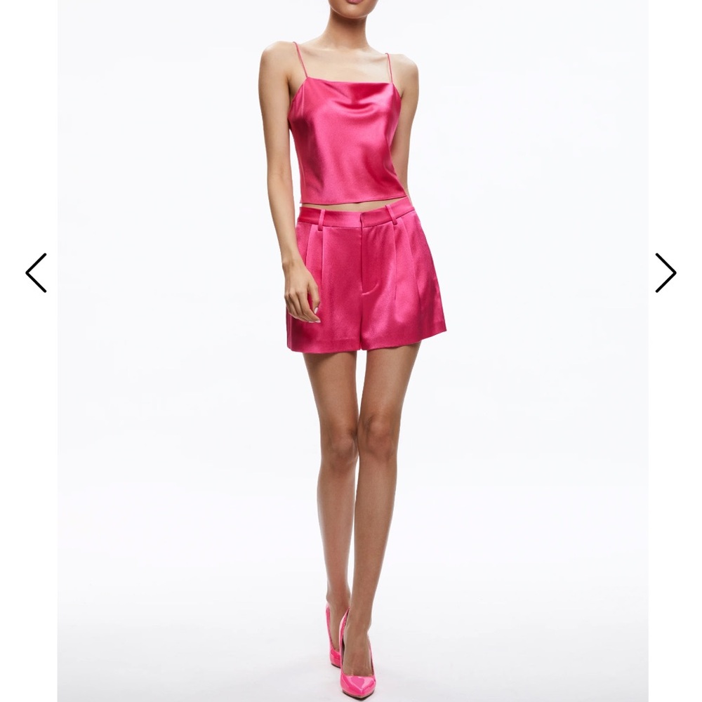 Alice + Olivia Conroy Pleated Shorts in Candy